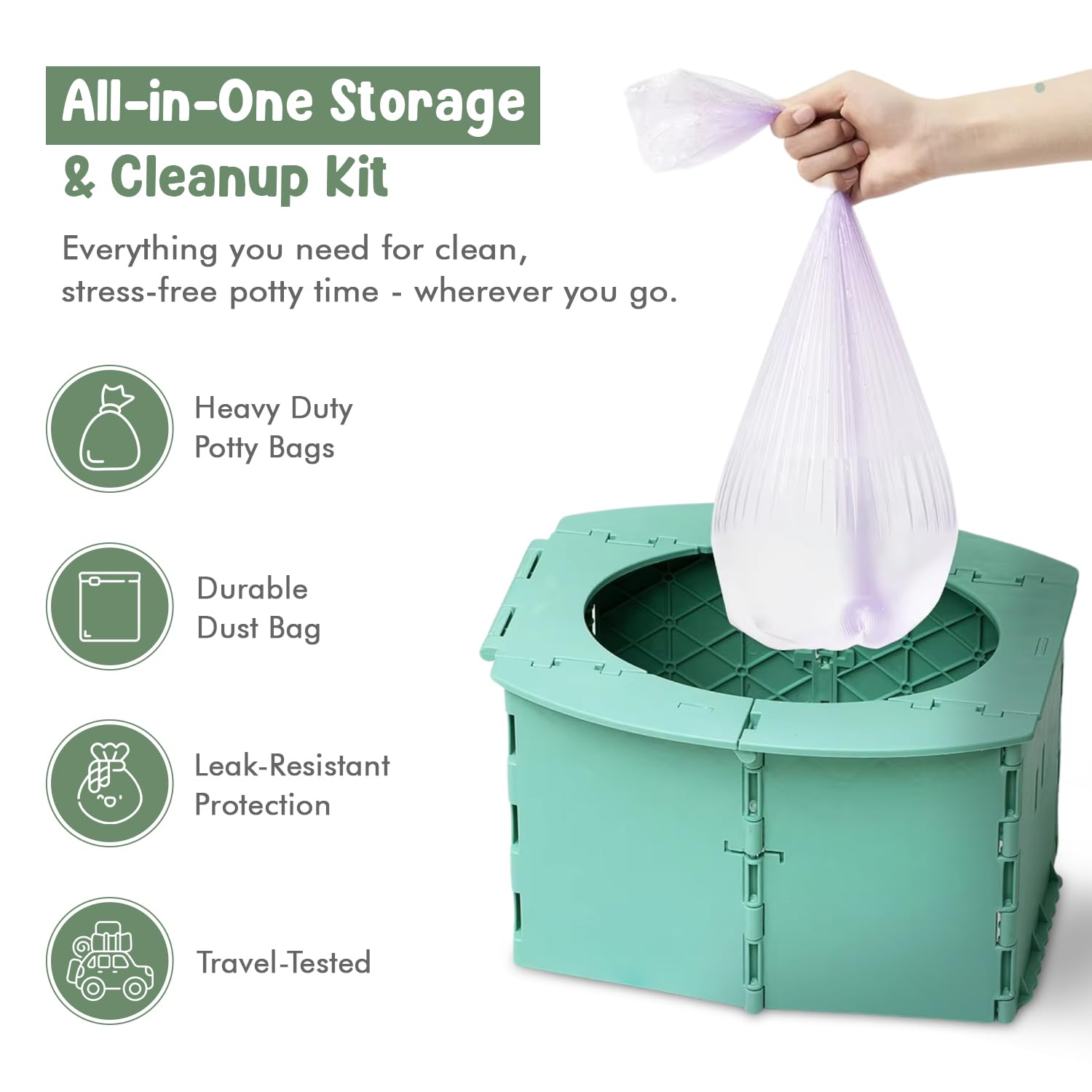 Teo leak-proof bags prevent spills during car trips or hotels