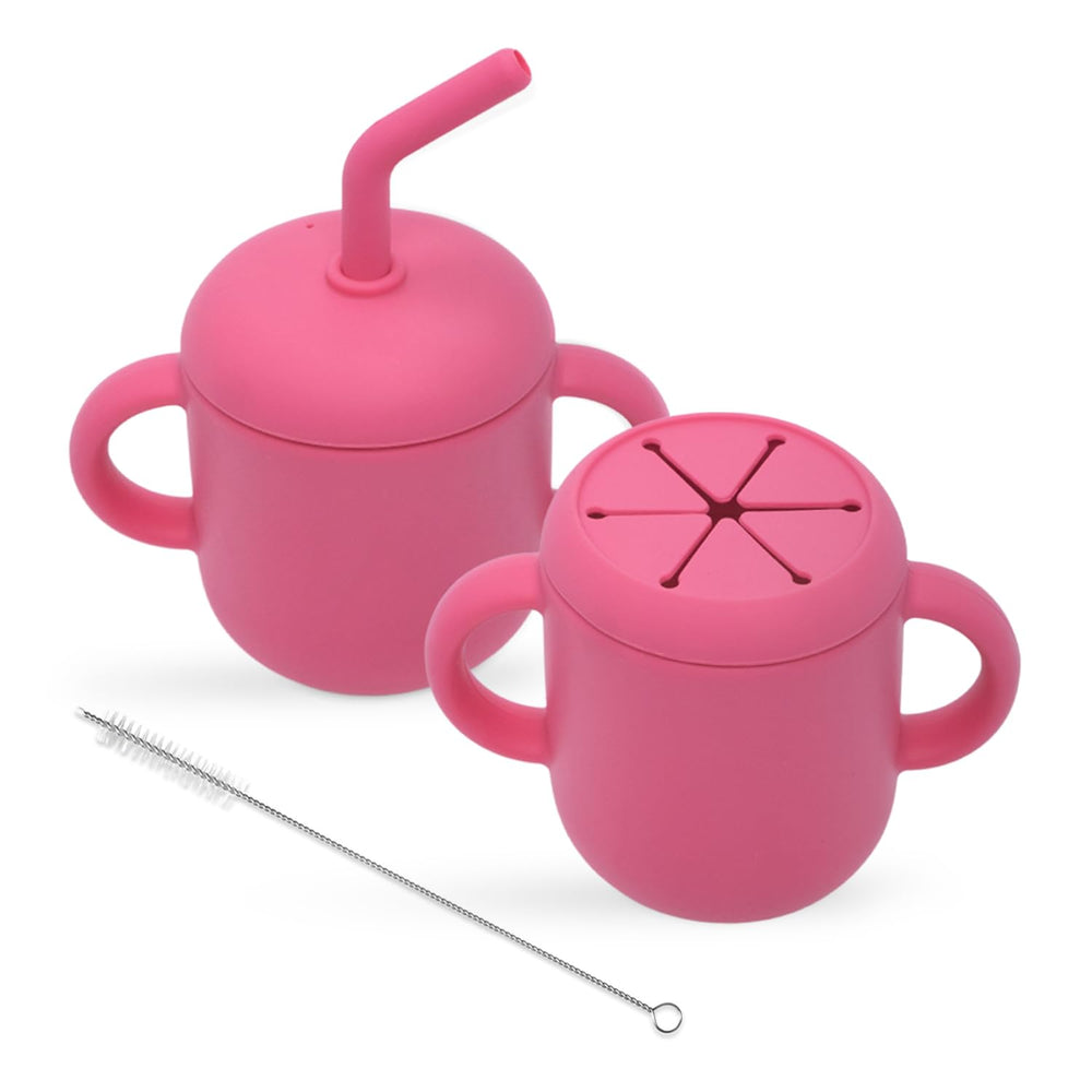 Teo 3-in-1 sippy cup with spill-proof straw lid for mess-free sipping