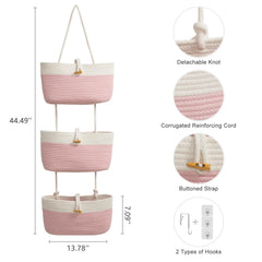 TeoKJ 3 tier cotton storage baskets neatly organize items