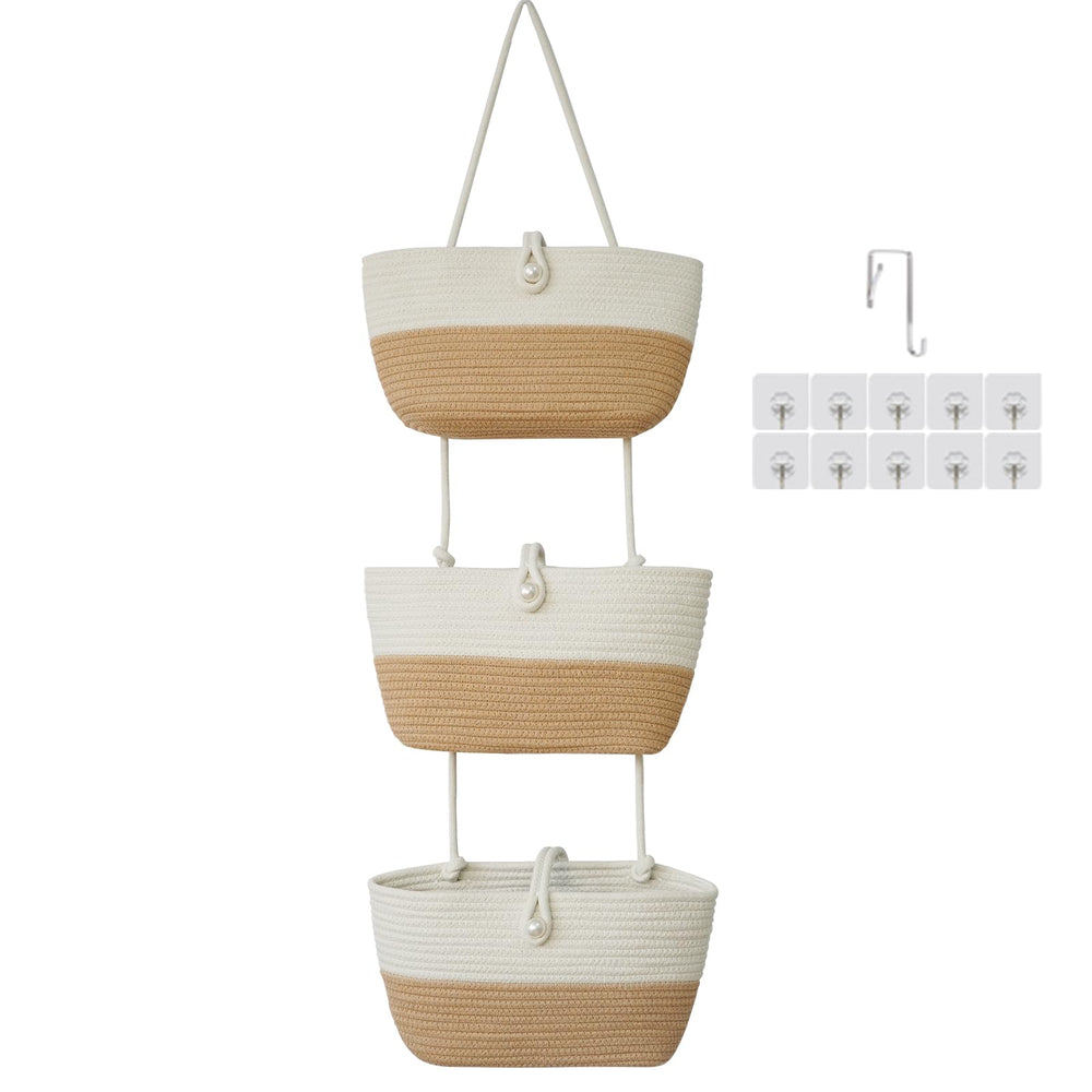 TeoKJ 3-tier over-door basket for compact organization and charm