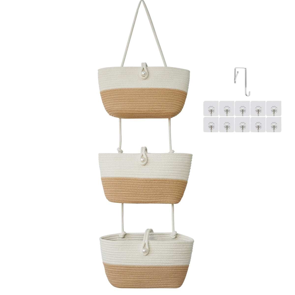 TeoKJ 3-tier over-door basket for compact organization and charm
