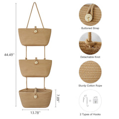 TeoKJ 3-tier woven cotton storage for kids' room organization and display.