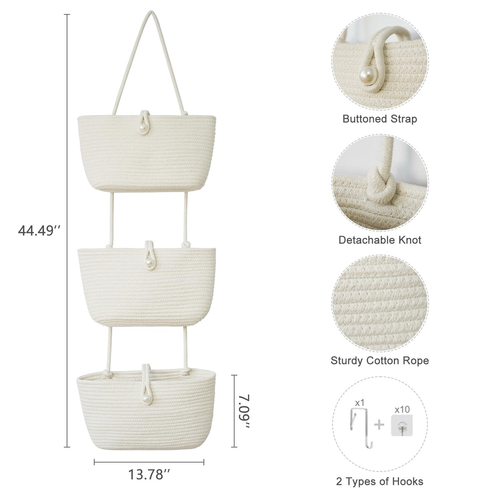 TeoKJ cotton-woven basket close-up shows soft texture and durable weave.