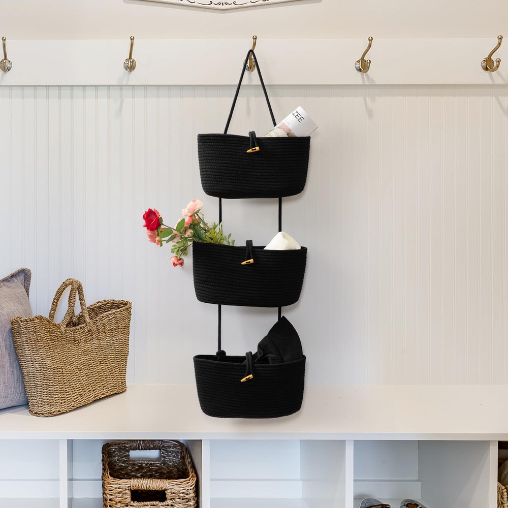 TeoKJ cotton woven baskets ideal for diapers, towels, or toys.