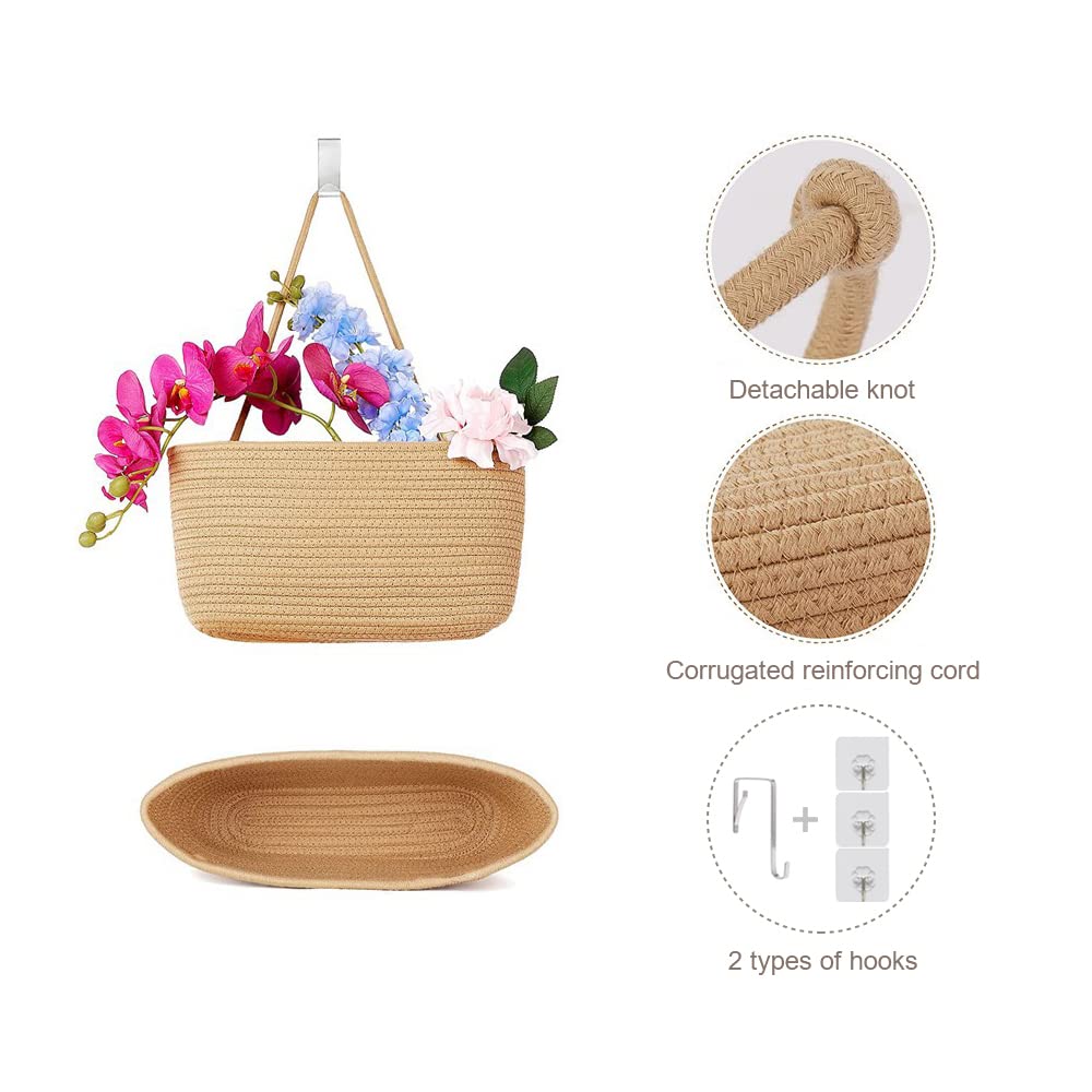 TeoKJ foldable cotton basket shown flat for compact storage.