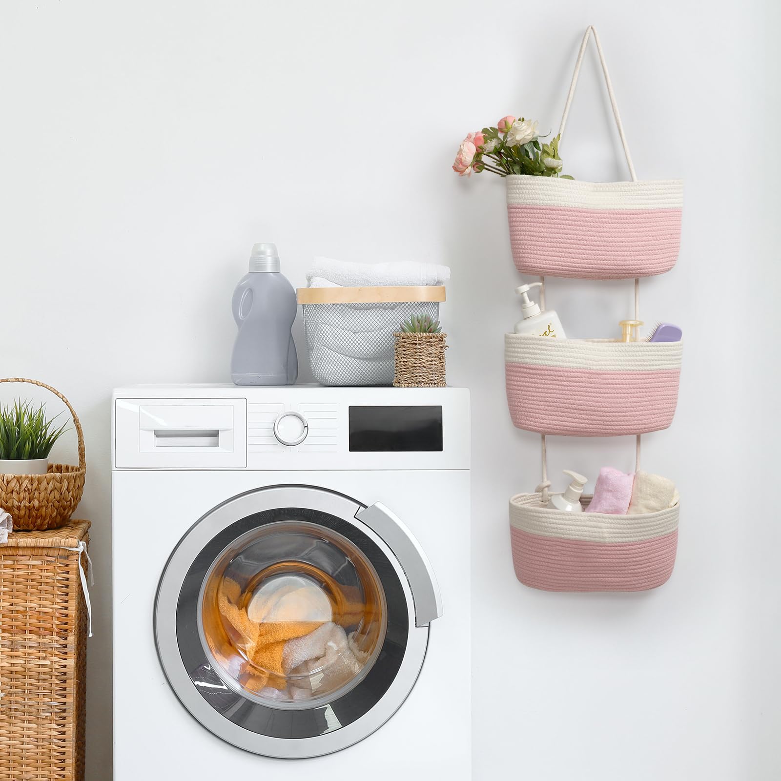 TeoKJ large-capacity cotton baskets holding towels or toys.