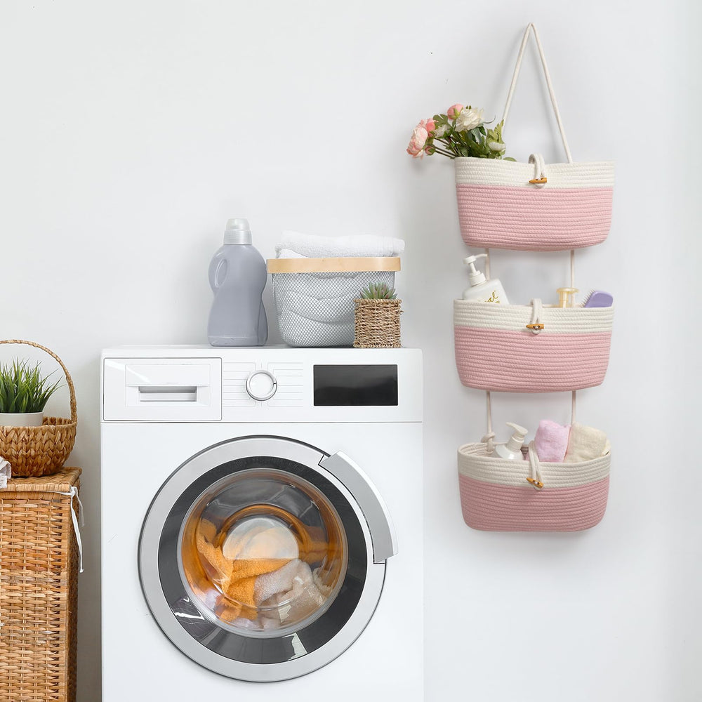 TeoKJ large capacity nursery basket holds towels and diapers neatly