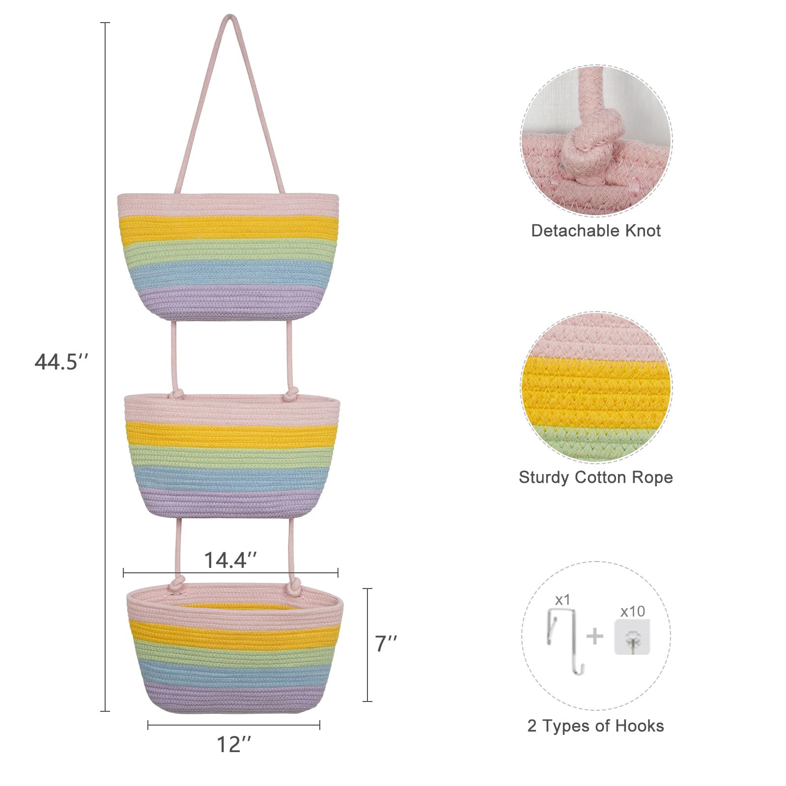 TeoKJ woven cotton nursery baskets kept toys neatly organized
