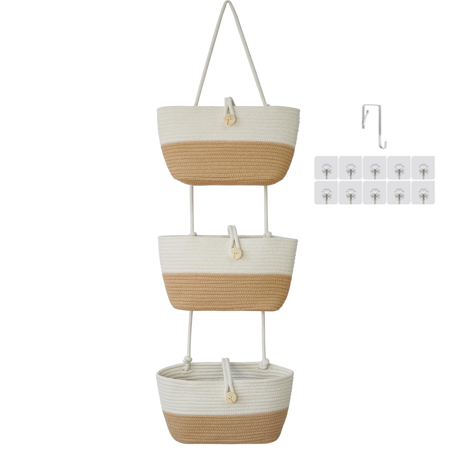 TeoKJ over-the-door baskets demonstrate space-saving storage in a compact setup.