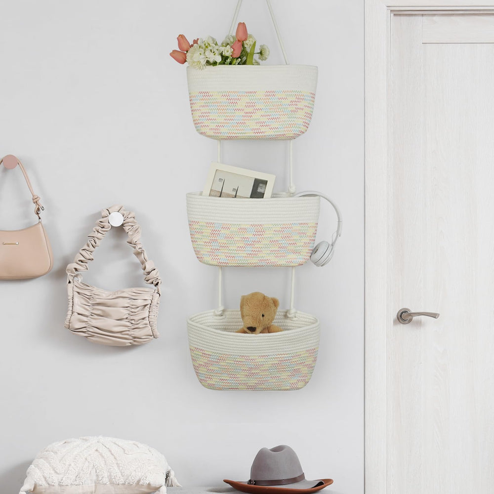 TeoKJ baskets installed with hooks for quick setup.