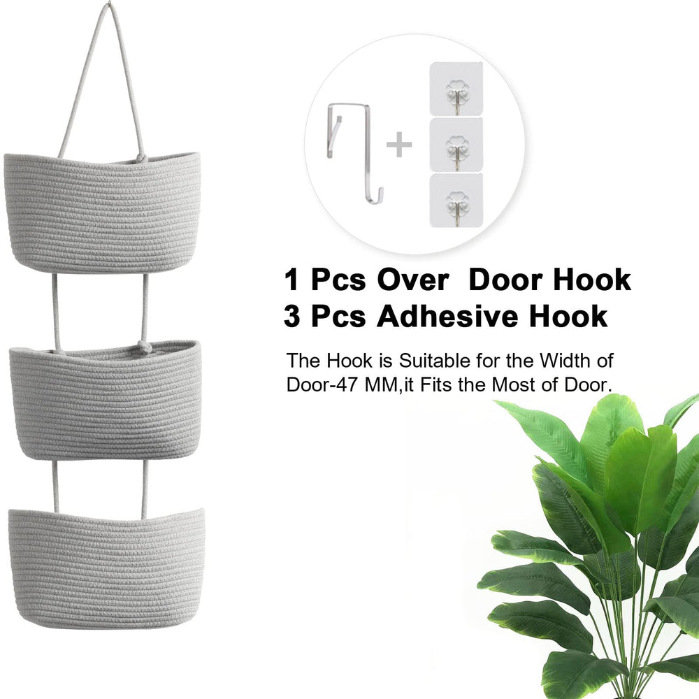 TeoKJ nursery decor image shows gray cotton baskets for decorative, breathable storage.