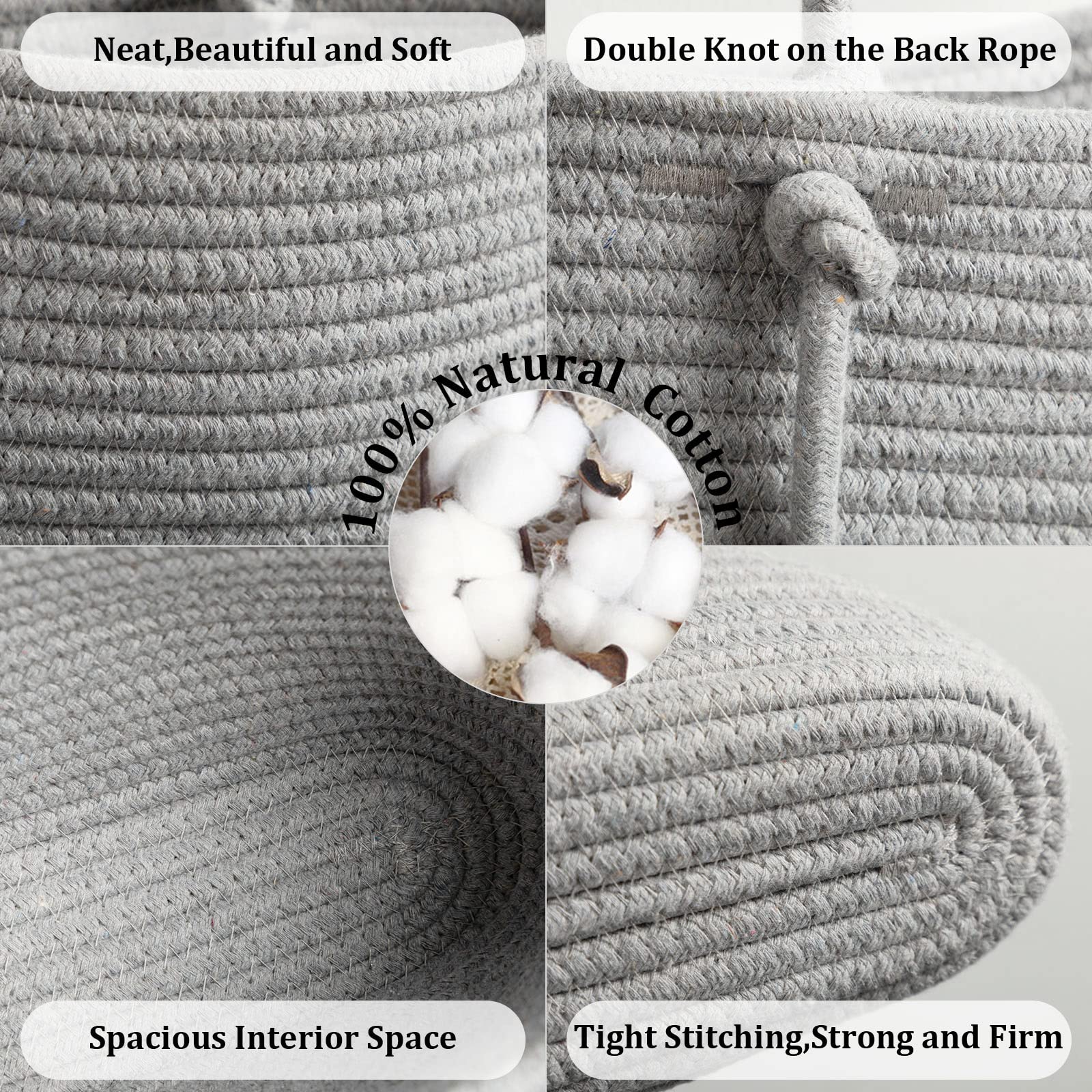 TeoKJ durable cotton baskets hold towels or diapers in a nursery.
