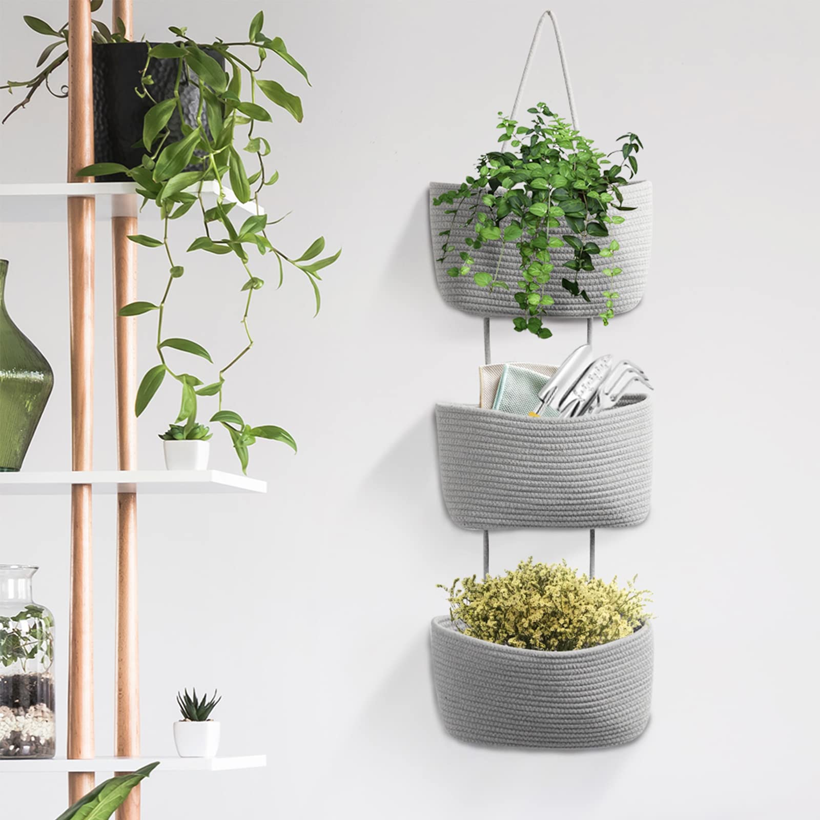 TeoKJ foldable hanging baskets collapse neatly for easy storage when not in use.