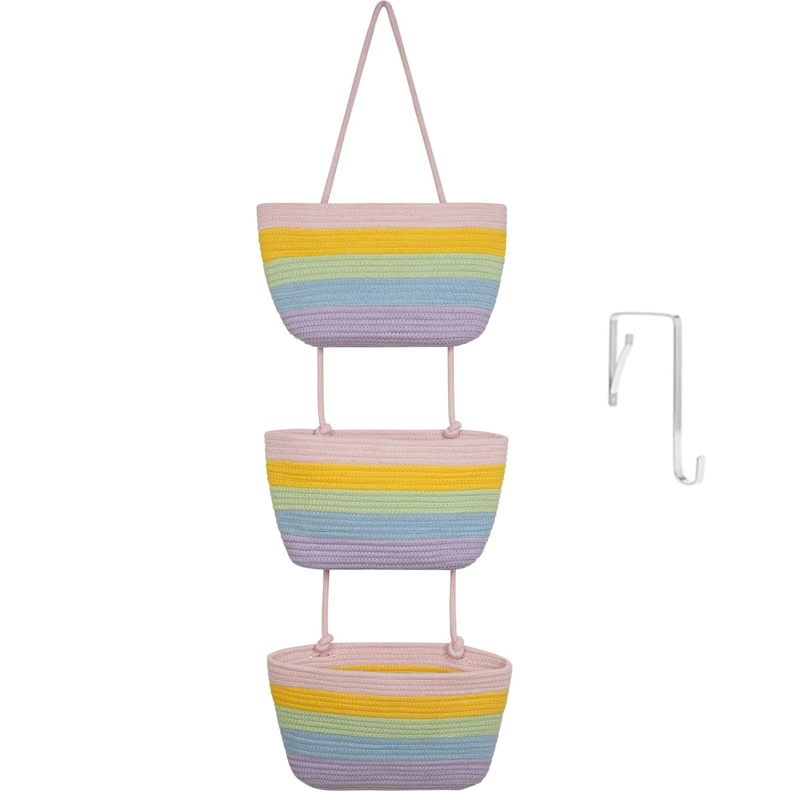 TeoKJ 3-tier rainbow over-the-door organizer for nursery storage