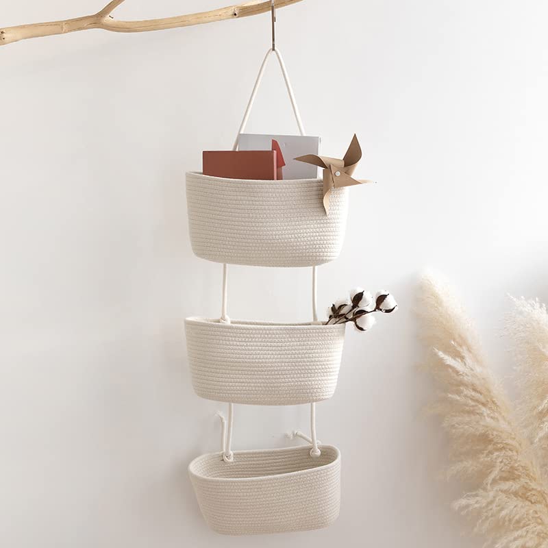 TeoKJ scratch-free decorative baskets protect walls while organizing