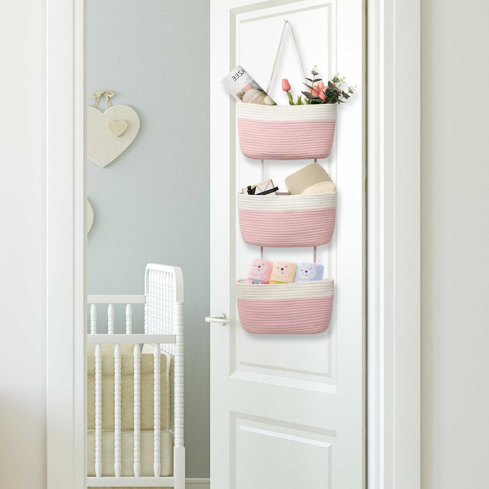 TeoKJ storage for cosmetics and dried flowers in nursery or bathroom.