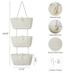 TeoKJ three-tier wall-mounted baskets highlight organized storage with charming design.