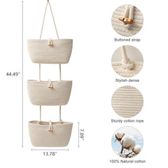 TeoKJ woven cotton baskets close-up highlighting soft texture and durable weave.