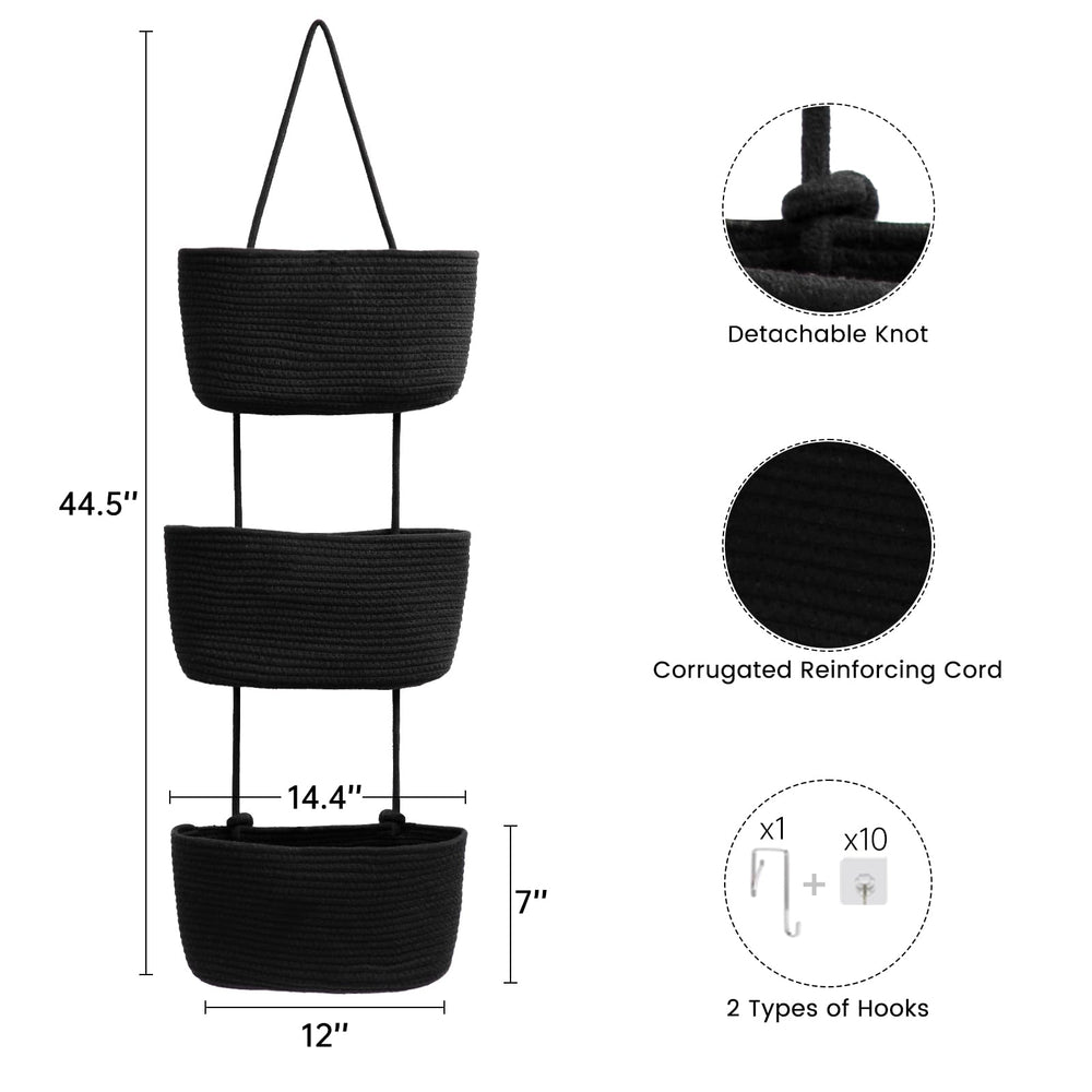 TeoKJ woven cotton baskets provide durable, decorative storage for towels or toiletries.