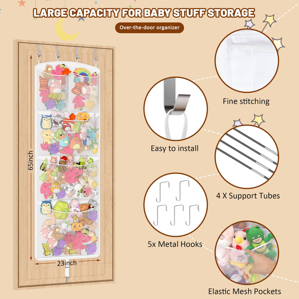 Teoon nursery-friendly open-net design allows independent toy grabbing.