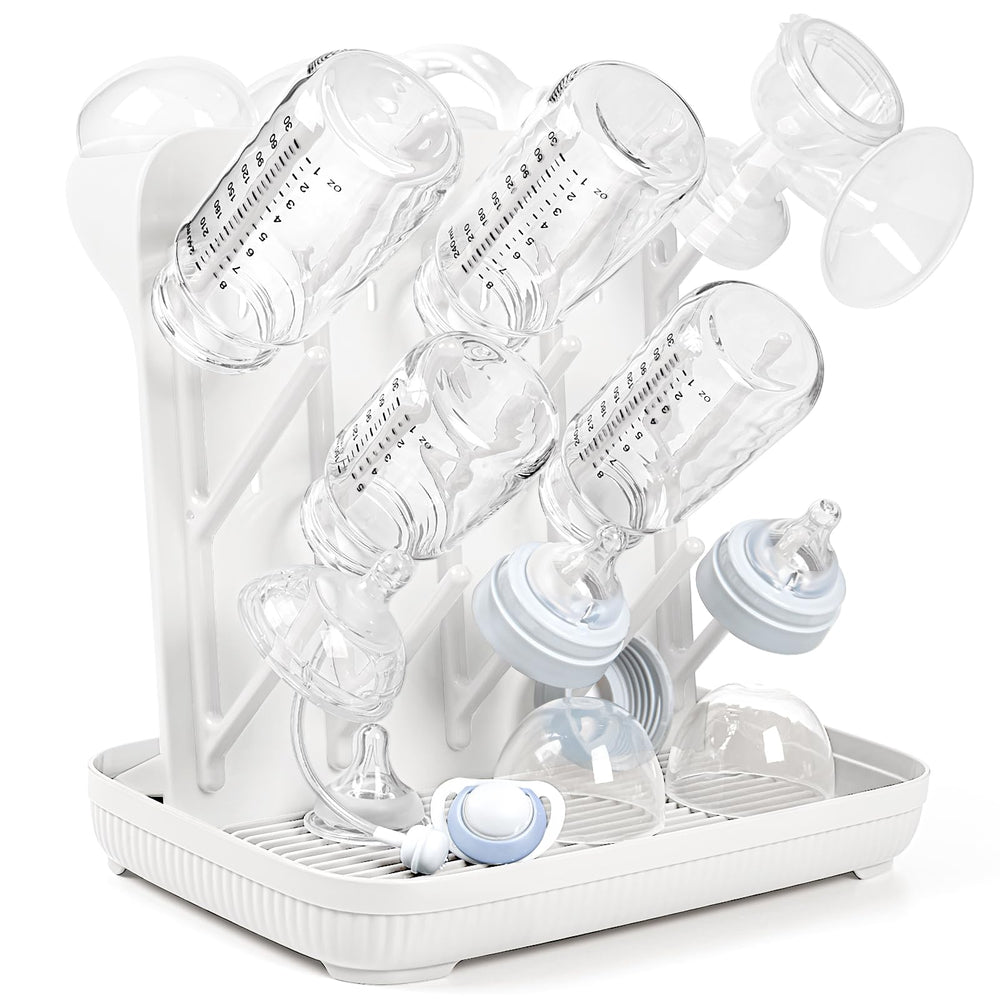 Termichy vertical bottle drying rack saves counter space and organizes bottles.
