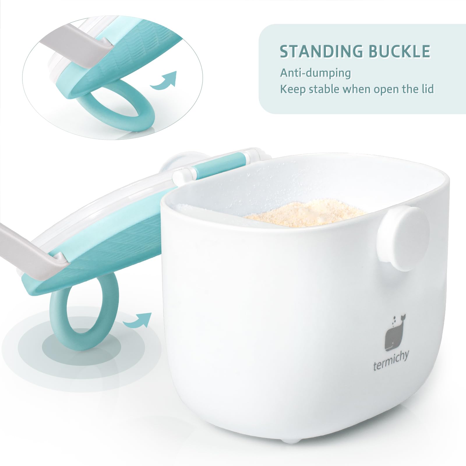 Termichy spoon compartment keeps scoops organized and hygienic.