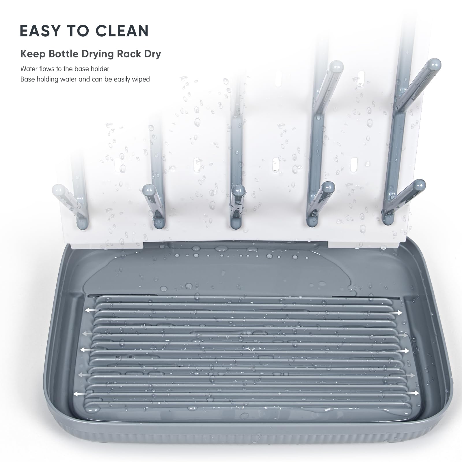 Termichy drying rack top area, neatly dries nipples and pump parts
