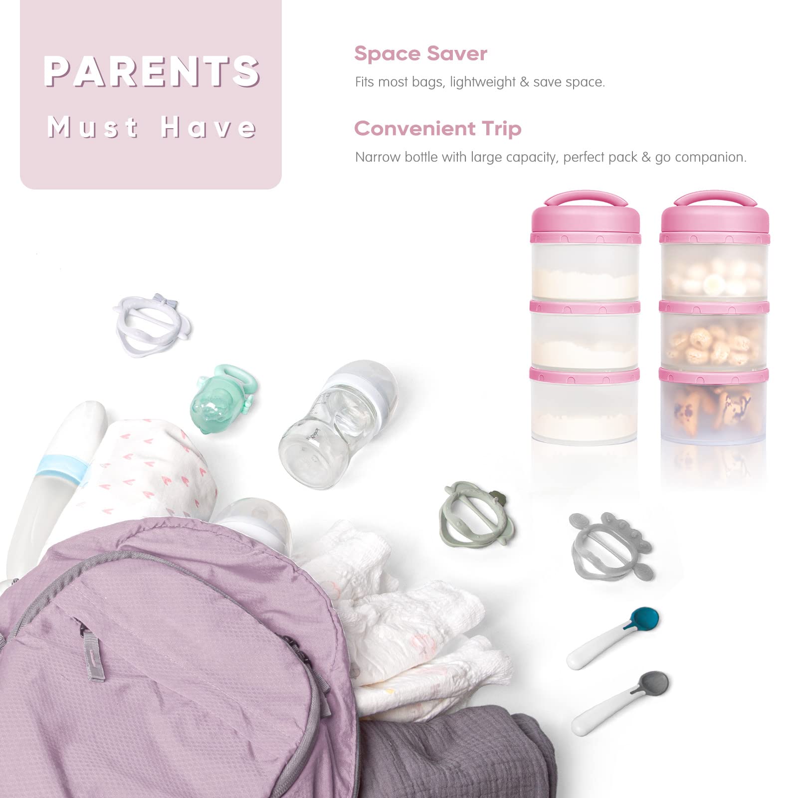 Termichy night-time feeding setup with pre-measured formula for quick bottles.