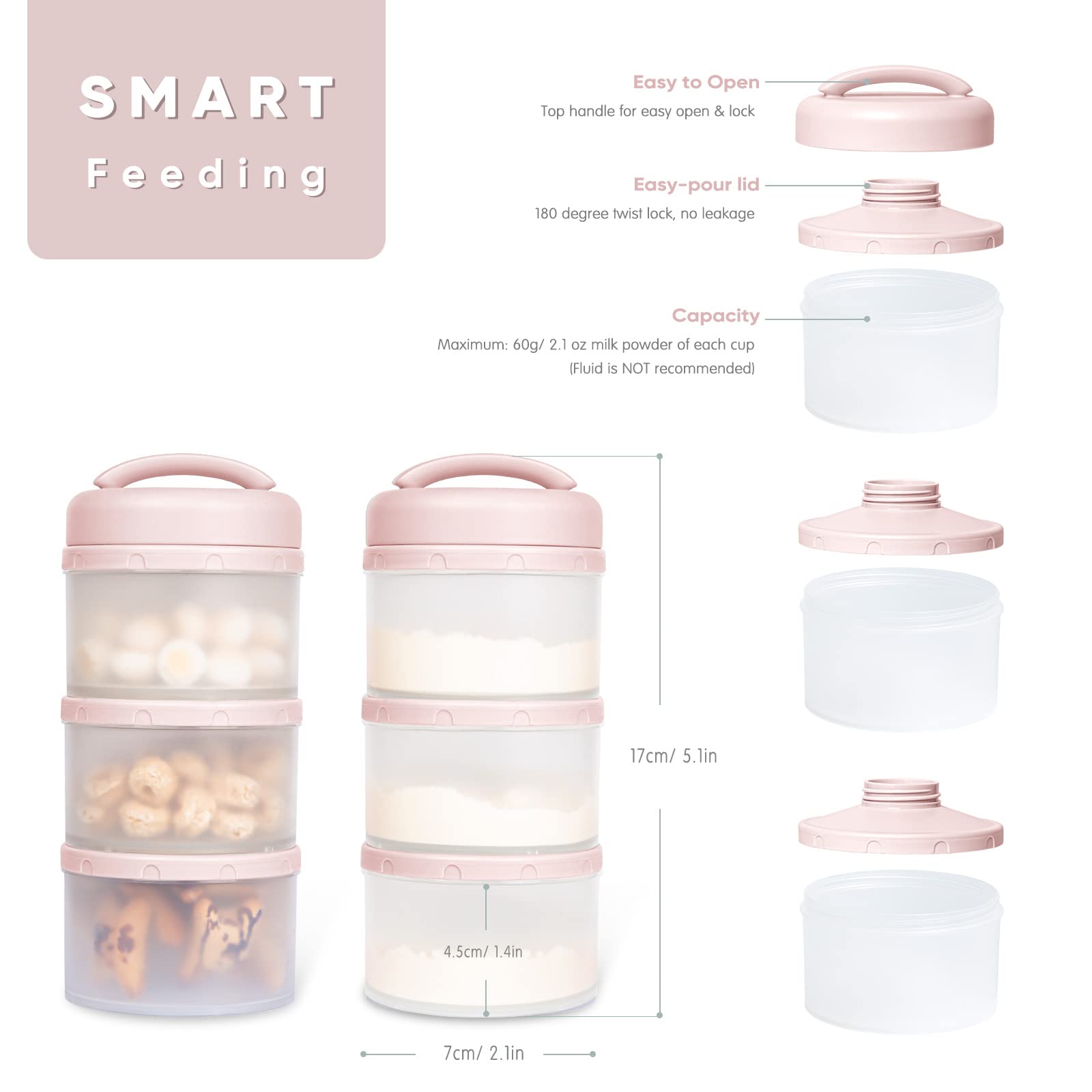 Termichy portable milk powder container ready for on the go