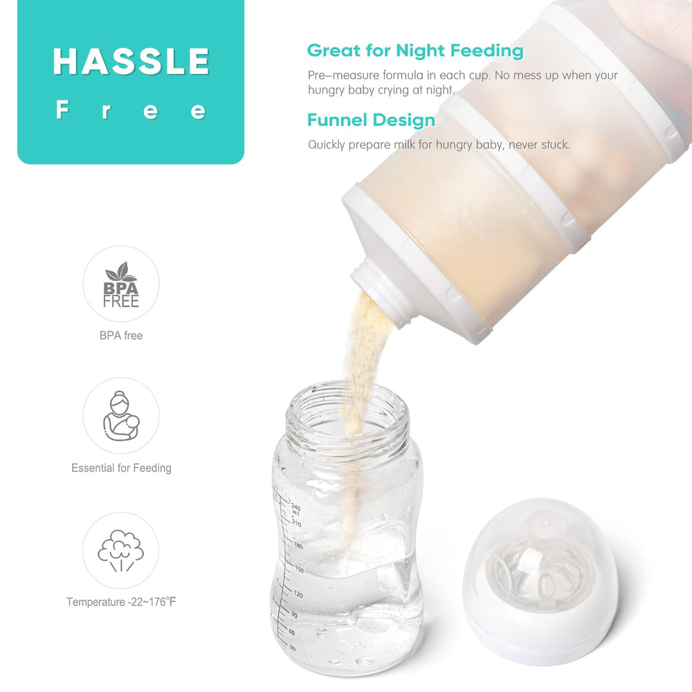 Termichy stackable dispenser supports two-step feeding for simple bottle prep.