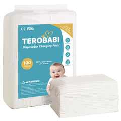 TEROBABI 100-pack disposable changing pads for home and travel