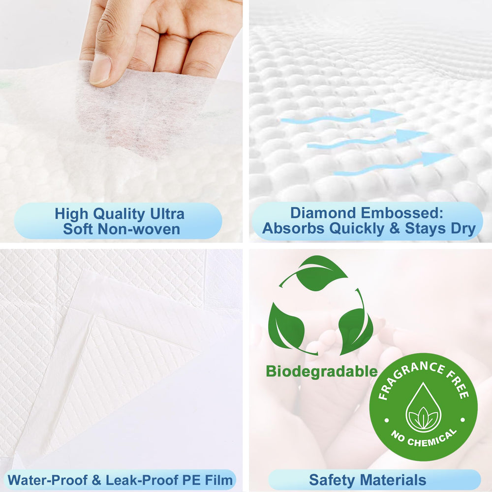 TEROBABI bed pads 30x36 inches for broad coverage.