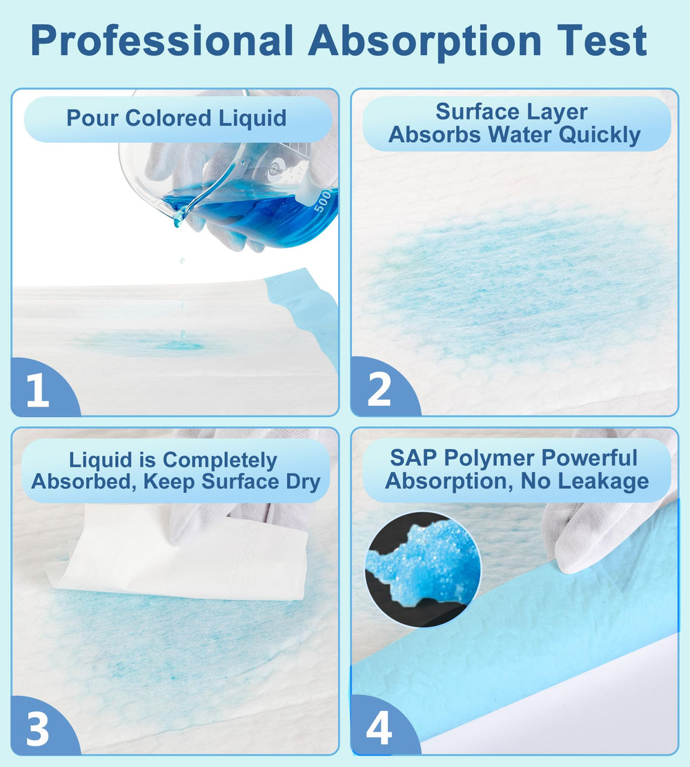 TEROBABI quick-dry underpad keeps surfaces clean and dry.