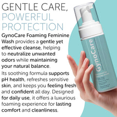 Terramed Just Think Comfort bottle pour showing gentle cleansing for sensitive skin