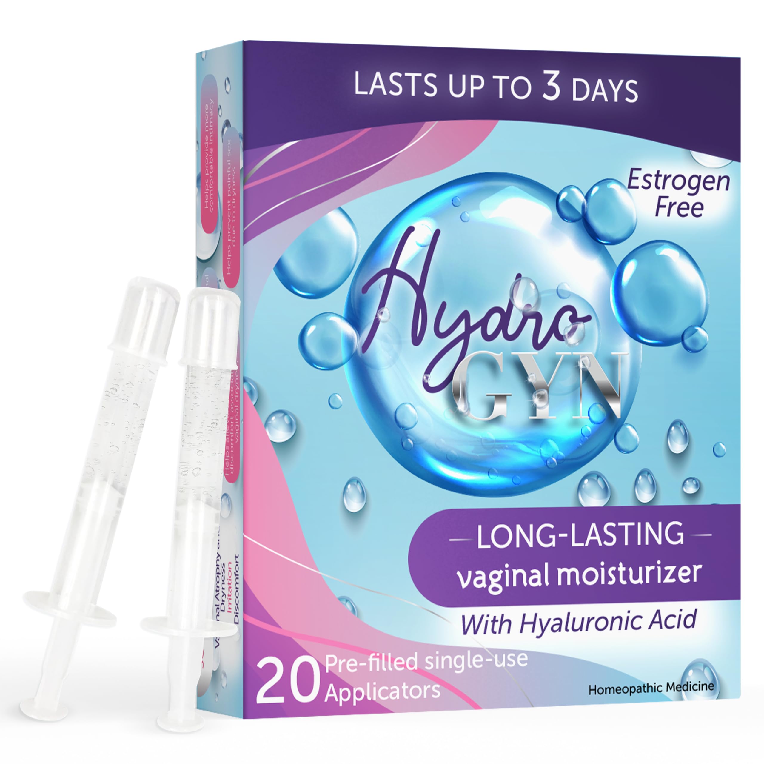 Terramed Hydro GYN bottle pour shows long-lasting hydration for vaginal dryness.