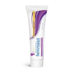 Terrasil Femmesil ointment tube front promises quick relief from vaginal itch.