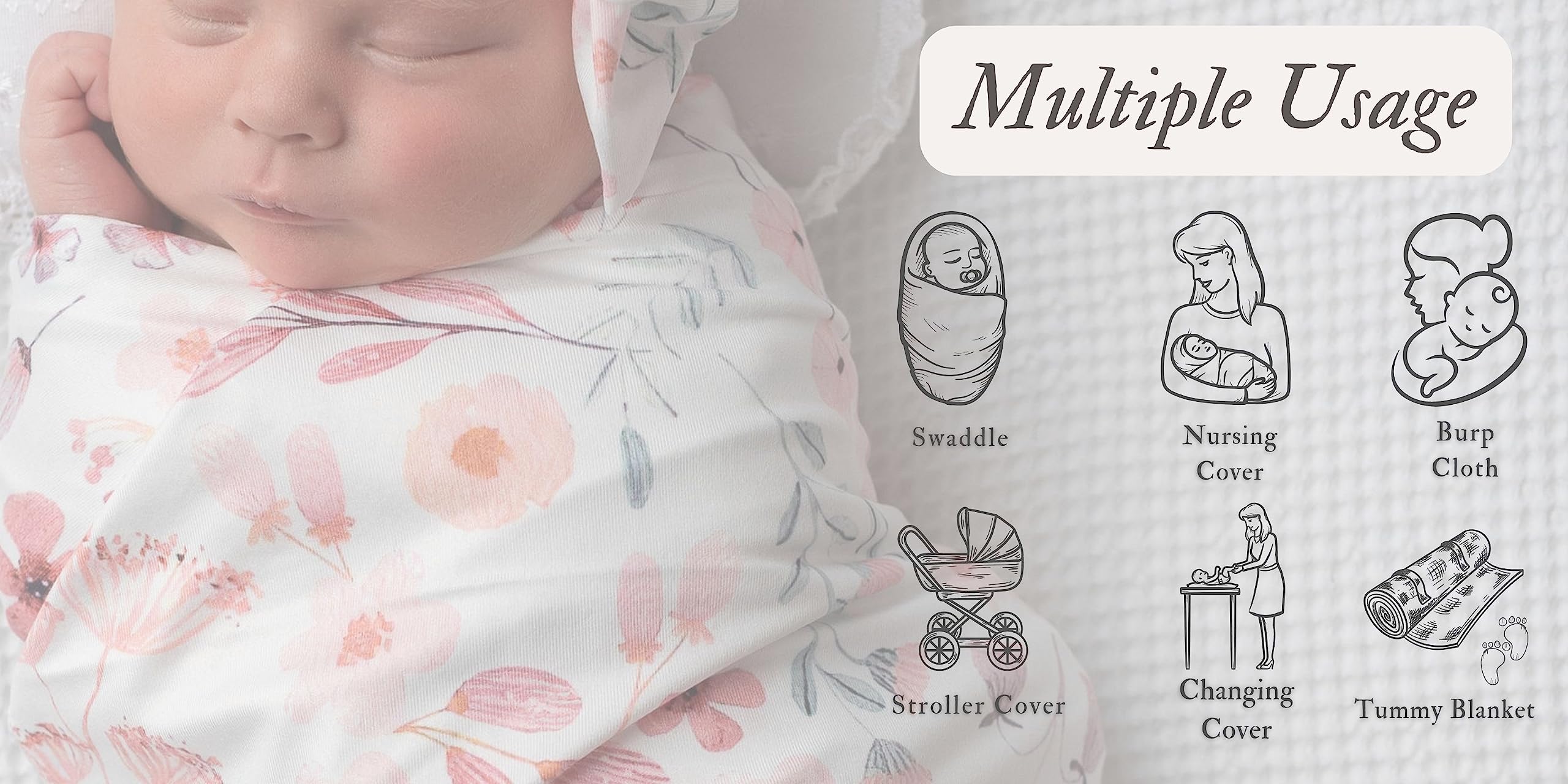 Terriboo floral print blanket makes a thoughtful baby shower gift choice.