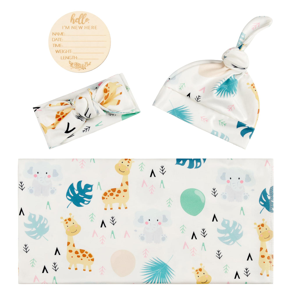 Terriboo headband beanie set with soft stretch fabric for newborn comfort.