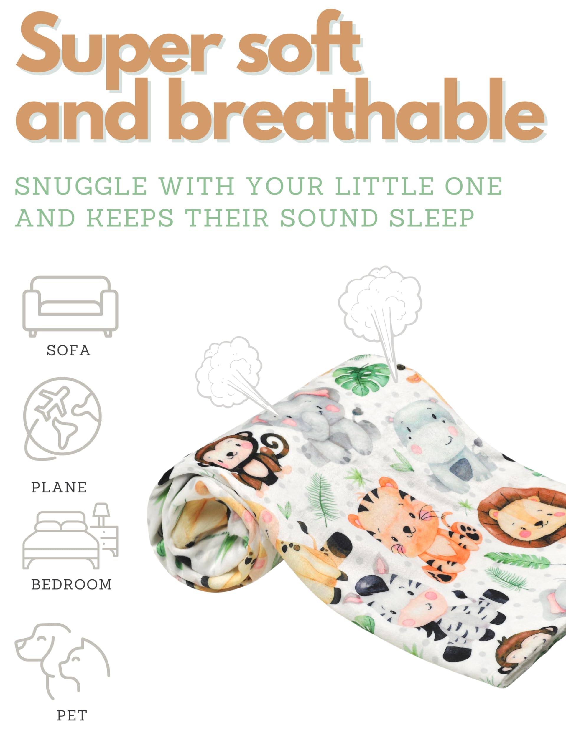 Terriboo Mink Baby Blanket double-layer dotted backing adds breathable warmth.