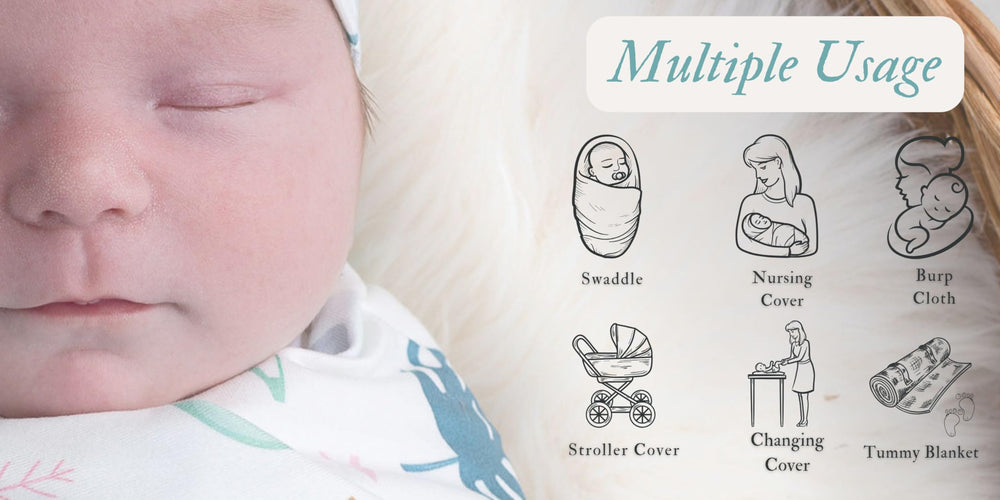 Terriboo receiving blanket used as photography prop for adorable baby shots.