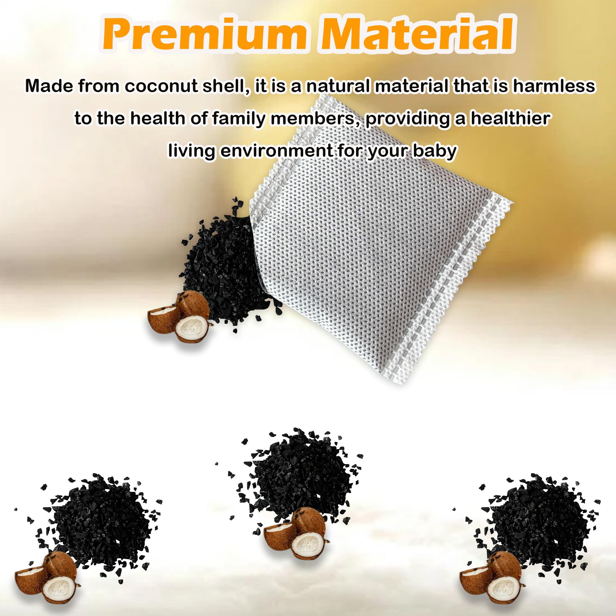 TeurWone activated coconut carbon absorbs odors quickly for a cleaner home