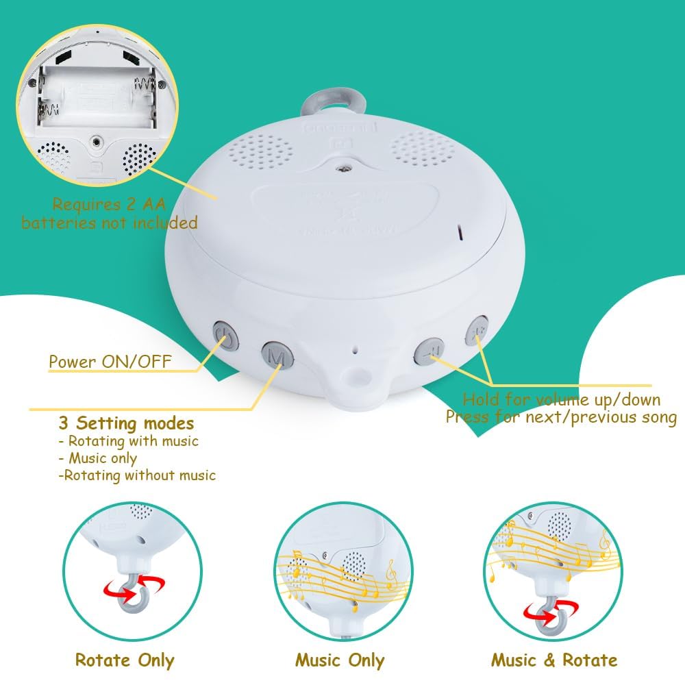 teytoy Easy-install crib mobile fits standard cribs in minutes.