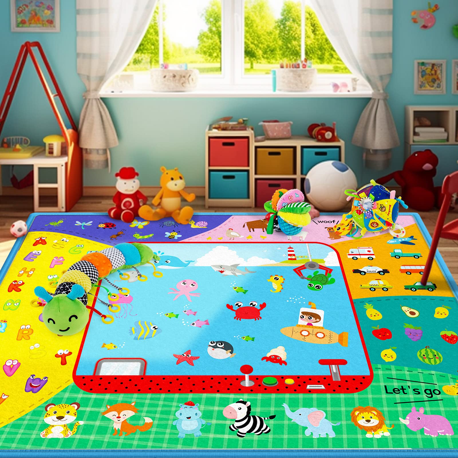 Teytoy X Large Crawling Mat with non-slip bottom for safer crawling sessions.