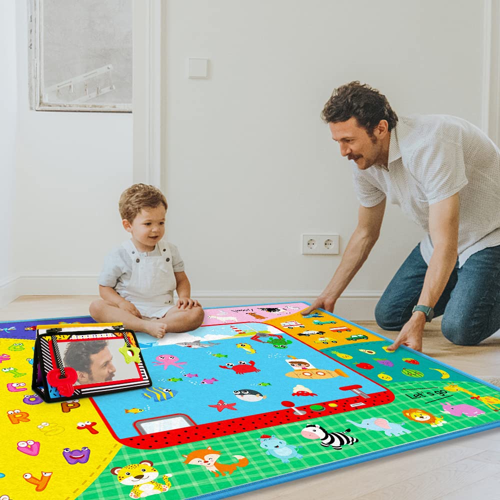 Teytoy soft cotton play mat cushions babies during rolling and crawling.