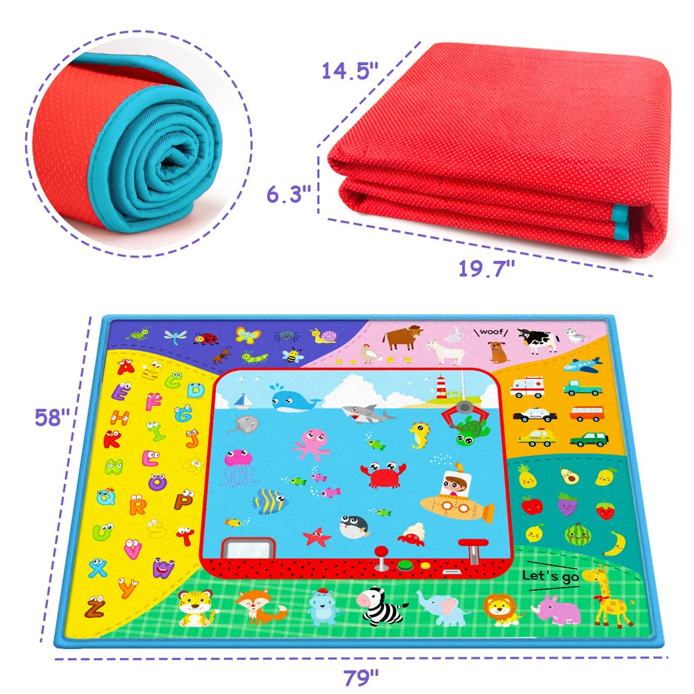 Teytoy large baby mat creates spacious area for family activities.
