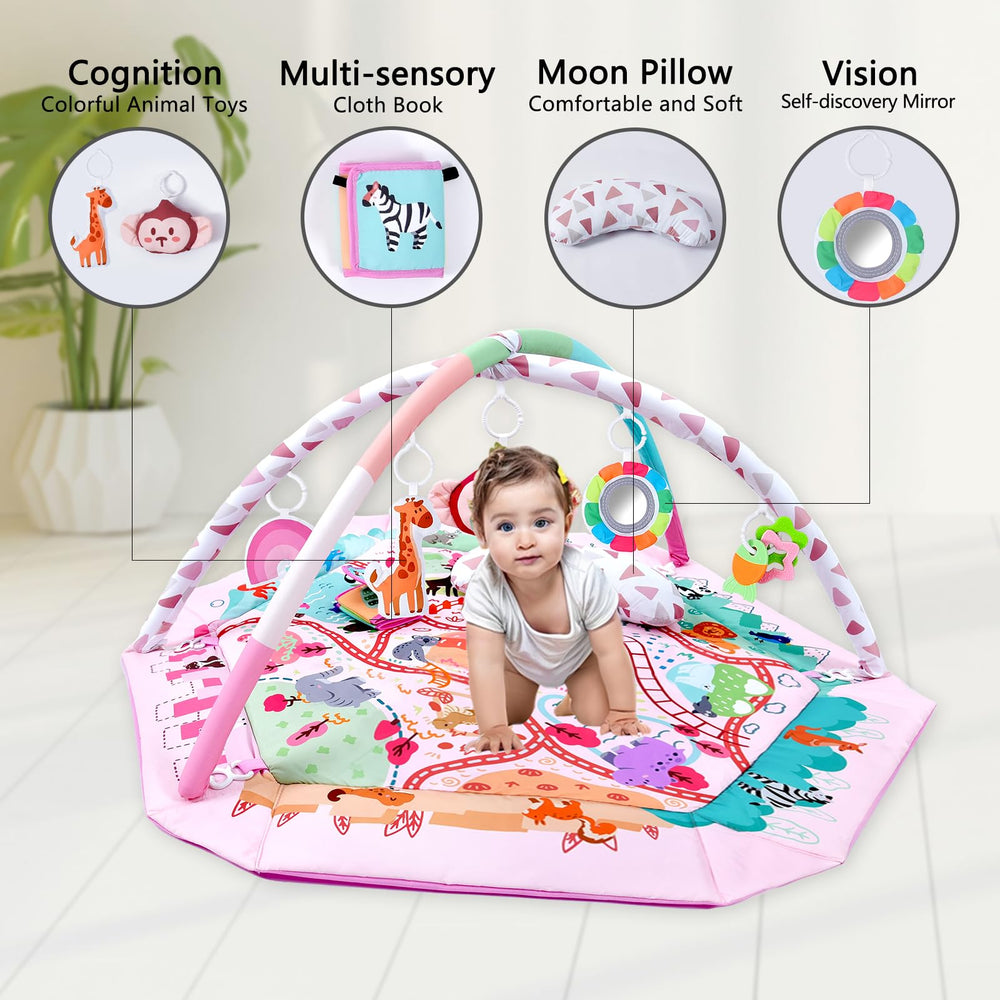TFDER activity gym monkey toy with sound promotes motor curiosity during floor time.