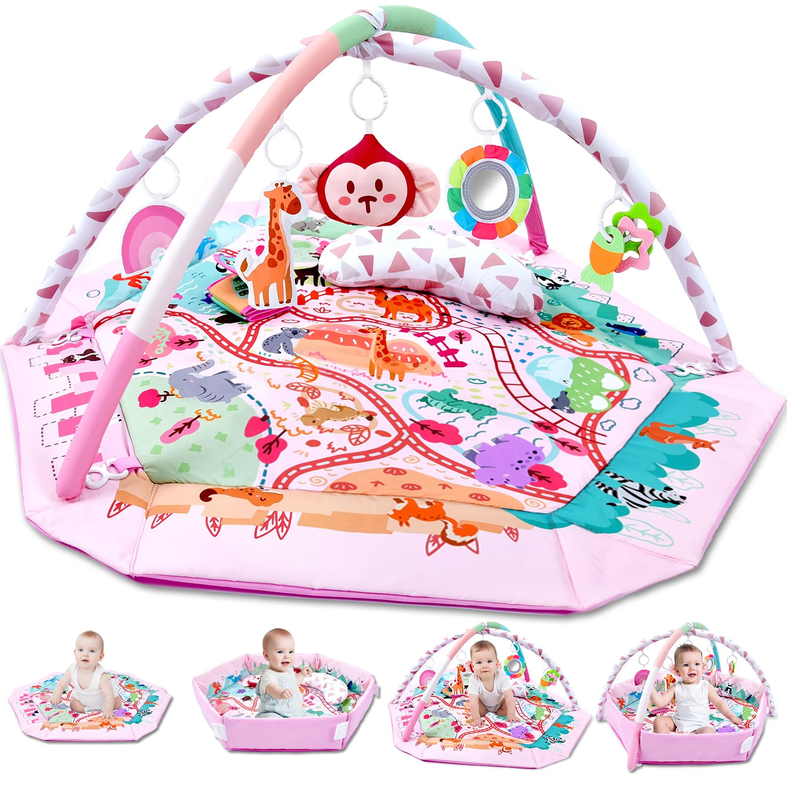 TFDER Baby Play Mat 8-in-1 for tummy time and floor play, supports exploration.