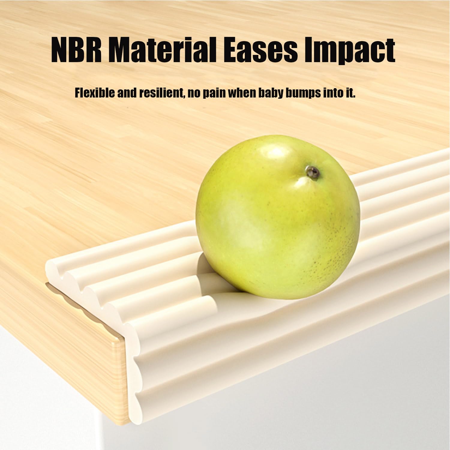 Baby proofing bumper protecting edge while child plays nearby