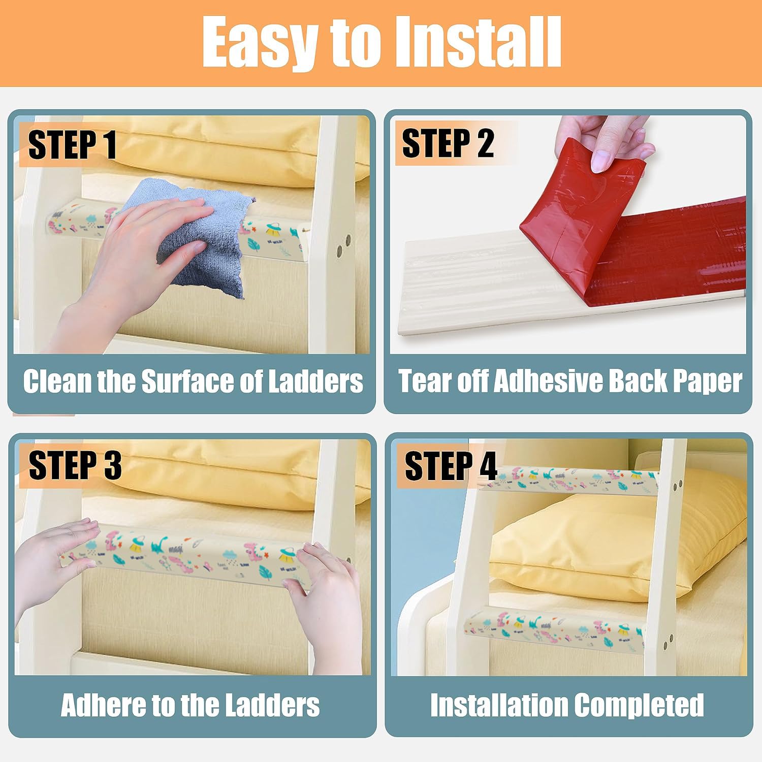 TFXXSJWY bunk bed ladder pad cushions accidental bumps during climbs.