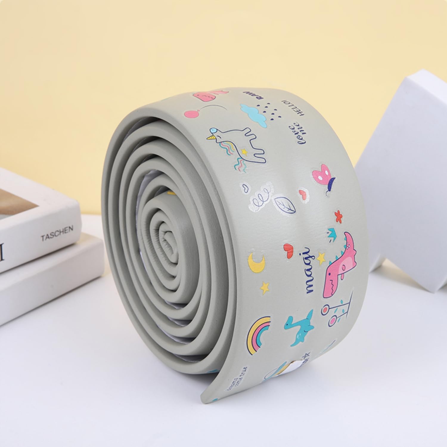 TFXXSJWY edge protector with soft foam applied to furniture edges for gentle protection.